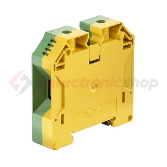 Földelő sorkapocs TS35 zöld/sárga csavaros DIN (kalap)sín 35mm WPE 50N Weidmüller - 1846040000