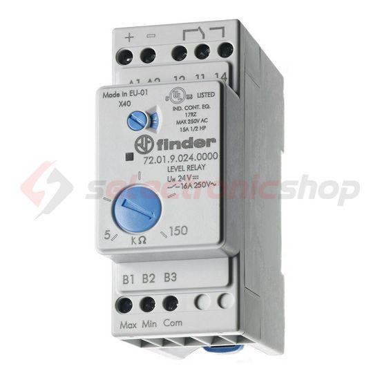 Folyadékszint figyelő relé vezetőképesség-elvű 1v 230VAC-működtetés AC 72.01.8.240.0000 FINDER - 720182400000