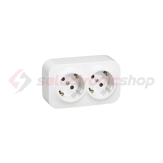 Forix 162/2 dugalj földelt komplett házban gyerekzárral fehér IP21 falonkívüli dmax. LEGRAND - 782423