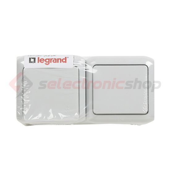 Forix kapcsolós dugalj 101+162 gyermekvédős falonkívüli szürke IP44 műanyag LEGRAND - 782391