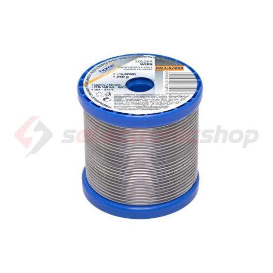 Forrasztóón 1.5mm-átmérő ón/ólom 2%-folyasztó 60%-ón 250g SW 1,5/250 SMA - SW1,5/250