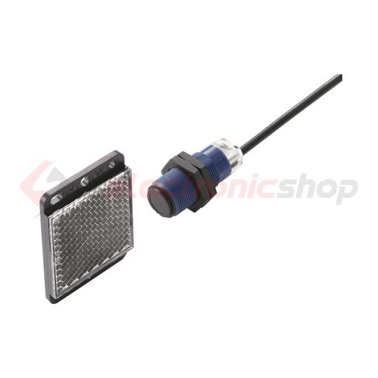 Fotokapcsoló prizmás 2m-kábel M18 sötétre kapcsol 4000mm-max.kapcs.táv PNP 12-24VDC Panasonic - CY-192B-P-Y