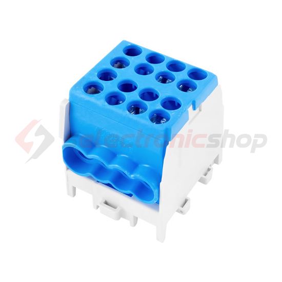 Fővezetéki leágazókapocs 130/100A Cu/Al csavaros kék2x25+6x16mm2 1-pólus HLAK 25-1/6 M2 Pollmann - 2080174