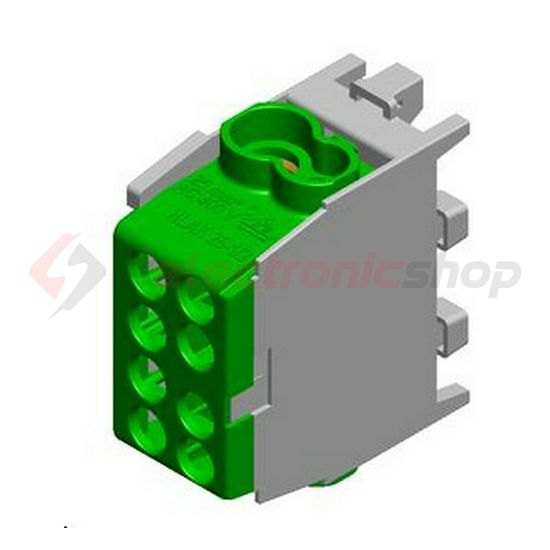 Fővezetéki leágazókapocs 130/100A Cu/Al csavaros zöld 2x25+2x16mm2  HLAK 25 1/2 M2 Pollmann - 2080138