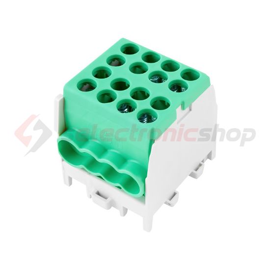 Fővezetéki leágazókapocs 130/100A Cu/Al csavaros zöld2x25+6x16mm2  HLAK 25-1/6 M2 Pollmann - 2080175