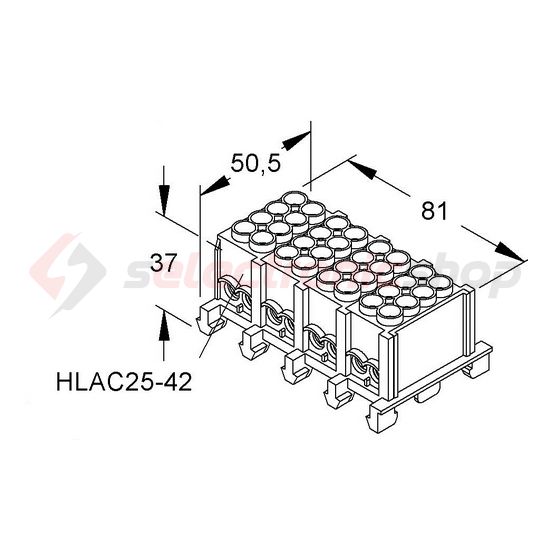 Fővezetéki leágazókapocs 4x(4x25mm2) 4-pólus 25mm2-vezetőér Niedax - 4011126392814