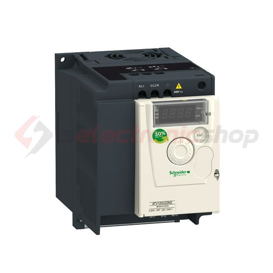 Frekvenciaváltó 1F 200-240V/be 3F 230V/max.ki 1.5kW IP20 Altivar 12 Schneider - ATV12HU15M2