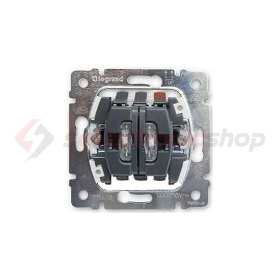 Galea 105 2x1P csillárkapcsoló +jelzőfény kezelőelem szürke süllyesztett IP21 2- LEGRAND - 775825