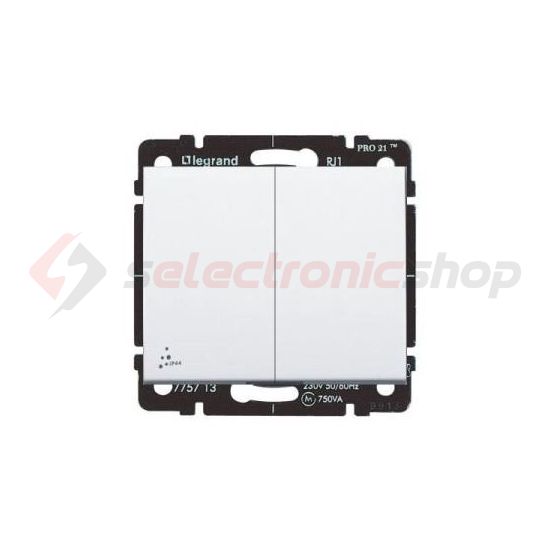 Galea 106+6 kettős váltókapcsoló betét közp. fedéllel fehér süllyesztett IP44 2- LEGRAND - 771022