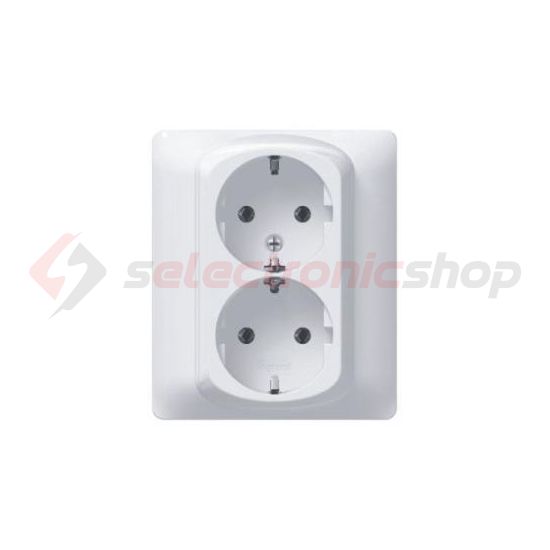 Galea 162/2 dugalj földelt teljes fedlappal fehér IP20 süllyesztett rugós LEGRAND - 771030