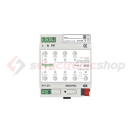 Gateway KNX - DALI világítási/DALI illesztő KNX kalapsínre 4M REG-K/1/16/64 Schneider - MTN6725-0003