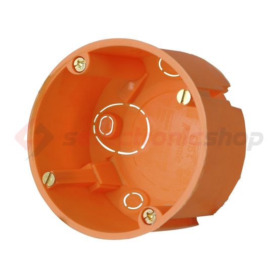 Gipszkarton szerelvénydoboz 1-es kerek 68mm-átmérő műanyag narancs csavarral Kopp - 346700004