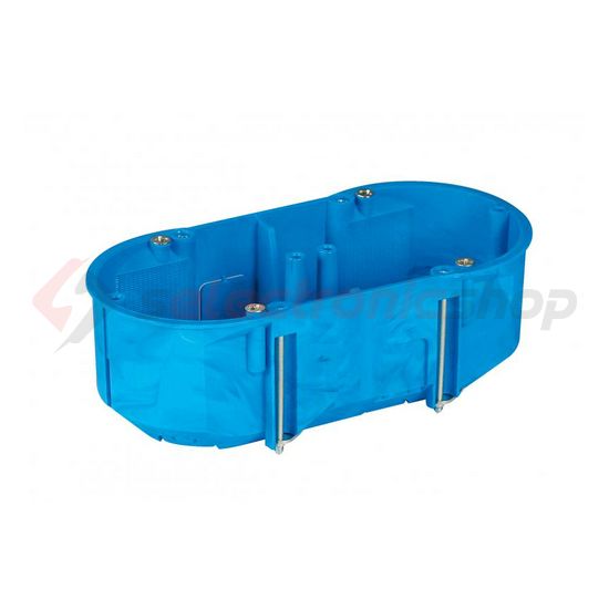 Gipszkarton szerelvénydoboz 2-es ovális 68mm 140mm x 65mm-átmérő kék műanyag P2x60D SIMET - 32092203