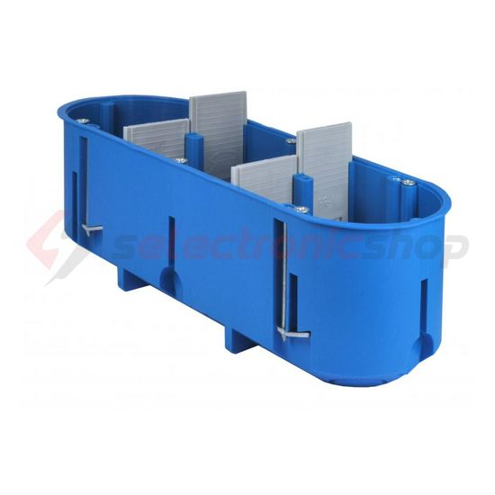 Gipszkarton szerelvénydoboz 3-as ovális 68mmx 210mmx 65mm-átmérő kék műanyag P3x60D SIMET - 32104203