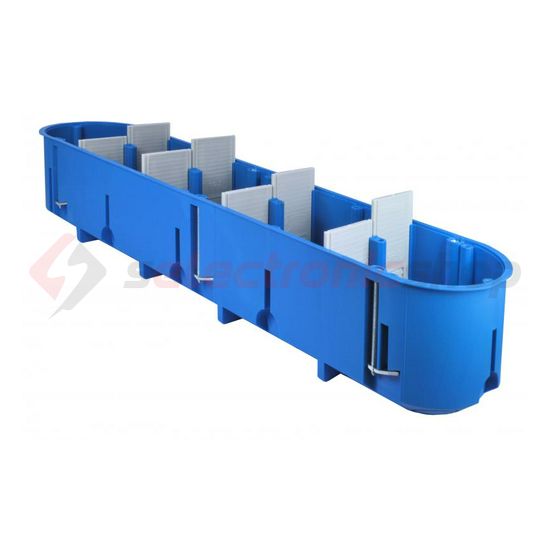 Gipszkarton szerelvénydoboz 5-ös ovális 68mmx 352mmx 65mm-átmérő kék műanyag P5x60D SIMET - 32099203