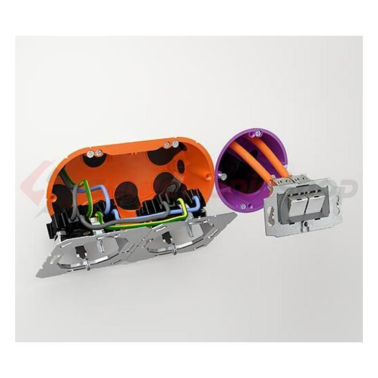 Gipszkarton szerelvénydoboz gumis 2-es ovális 130mm 65mm x műanyag narancs O-range ECON KAISER - 9252-22