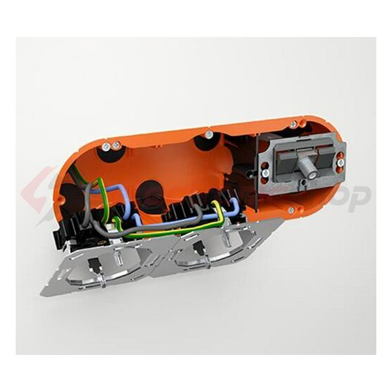 Gipszkarton szerelvénydoboz gumis 3-as ovális 195mm 65mm x műanyag narancs O-range ECON KAISER - 9253-22