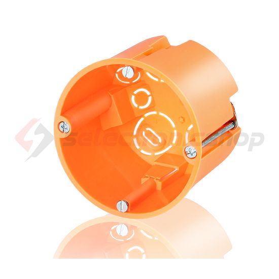 Gipszkarton szerelvénydoboz mély 1-es kerek 68mm-átmérő narancs műanyag csavarral E117 F-TRONIC - 7350096