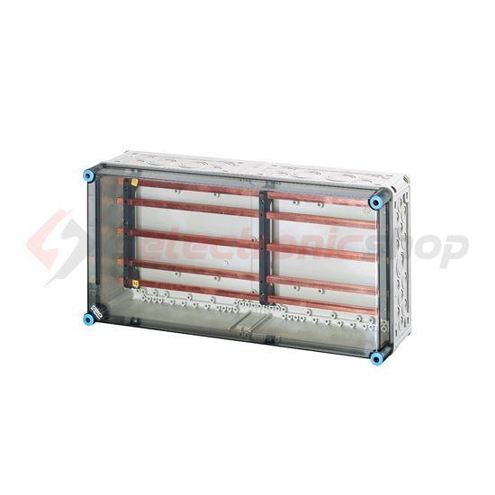 Gyűjtősínszekrény 5P 250A 600mmx 300mmx 170mm 12mmx 10mm-sín 60mm-síntáv 15kA Mi 6452 Hensel - 2000665