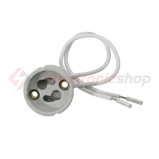 Halogén foglalat vezetékkel 2A GZ10 GU10 falonkívüli porcelán szürke csavaros HLDR-GZ10 KANLUX - 00402