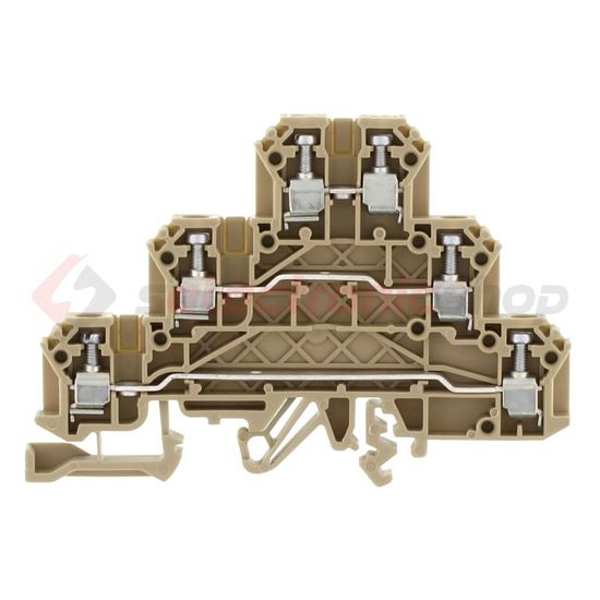 Háromszintes sorkapocs 2,5mm2 TS32/35 24A 250V csavaros bézs IKD2,5 CONTA-CLIP - 1261.2
