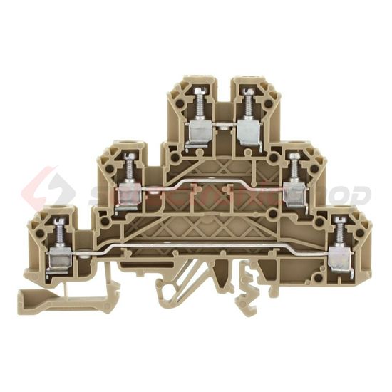 Háromszintes sorkapocs 2,5mm2 TS32/35 24A 250V csavaros bézs IKD2,5/Q CONTA-CLIP - 2268.2