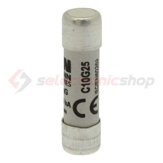 Hengeres biztosítóbetét gG gL/gG 10x38mm 25A 500V AC Bussmann EATON - C10G25