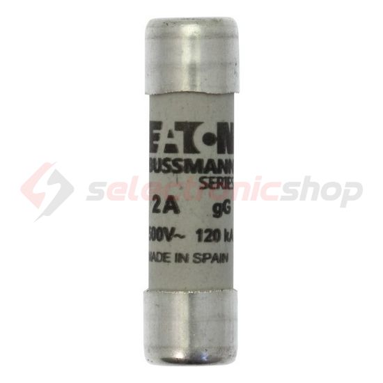 Hengeres biztosítóbetét gG gL/gG 10x38mm 2A 500V AC Bussmann EATON - C10G2