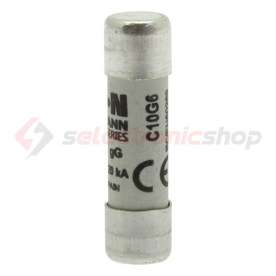 Hengeres biztosítóbetét gG gL/gG 10x38mm 6A 500V AC Bussmann EATON - C10G6
