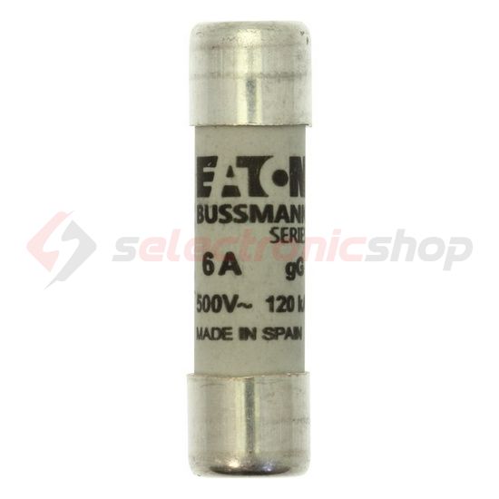 Hengeres biztosítóbetét gG gL/gG 10x38mm 6A 500V AC Bussmann EATON - C10G6