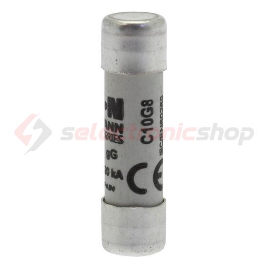 Hengeres biztosítóbetét gG gL/gG 10x38mm 8A 500V AC Bussmann EATON - C10G8