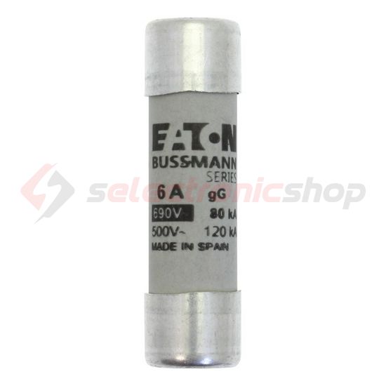 Hengeres biztosítóbetét gG gL/gG 14x51mm 6A 690V AC Bussmann EATON - C14G6
