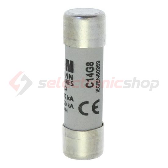 Hengeres biztosítóbetét gG gL/gG 14x51mm 8A 690V AC Bussmann EATON - C14G8