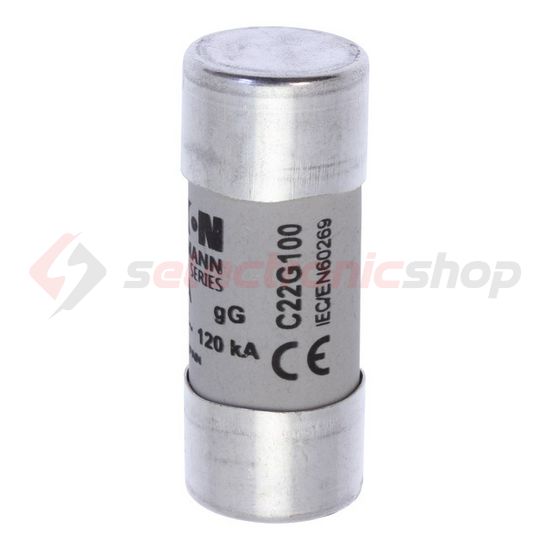 Hengeres biztosítóbetét gG gL/gG 22x58mm 100A 500V AC Bussmann EATON - C22G100