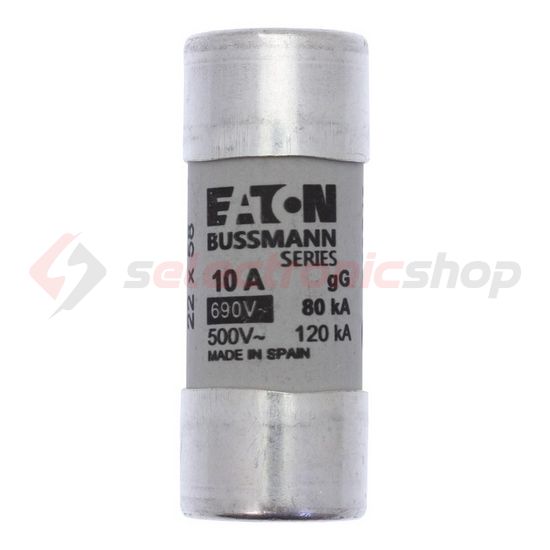Hengeres biztosítóbetét gG gL/gG 22x58mm 10A 690V AC Bussmann EATON - C22G10