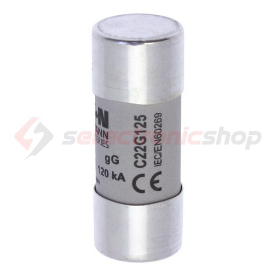 Hengeres biztosítóbetét gG gL/gG 22x58mm 125A 400V AC Bussmann EATON - C22G125