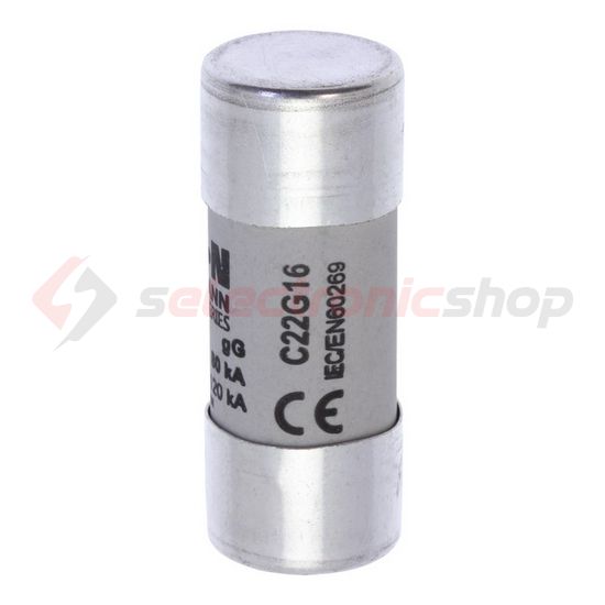 Hengeres biztosítóbetét gG gL/gG 22x58mm 16A 690V AC Bussmann EATON - C22G16