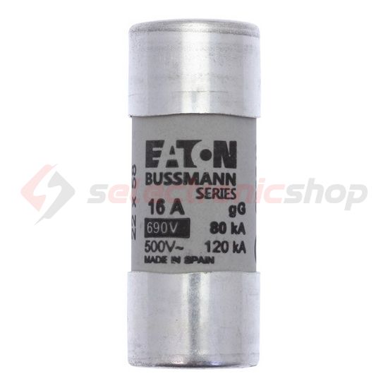 Hengeres biztosítóbetét gG gL/gG 22x58mm 16A 690V AC Bussmann EATON - C22G16
