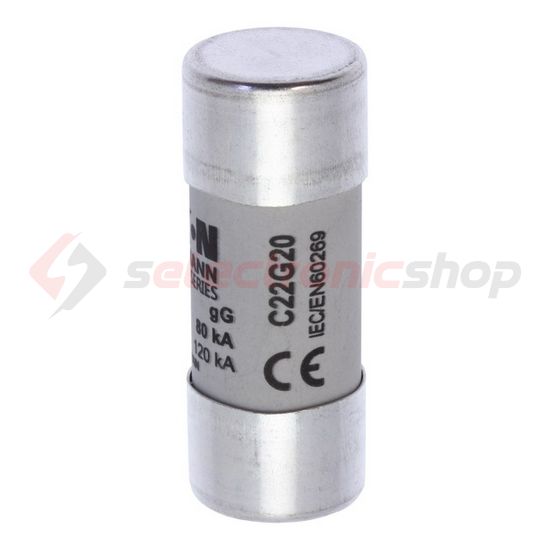 Hengeres biztosítóbetét gG gL/gG 22x58mm 20A 690V AC Bussmann EATON - C22G20