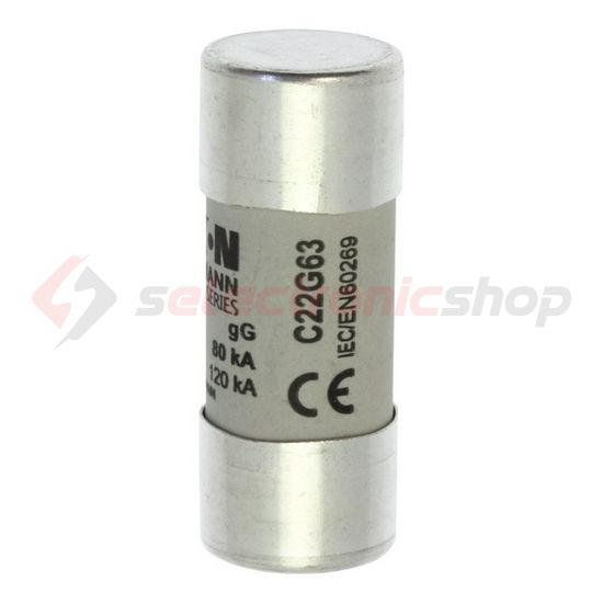 Hengeres biztosítóbetét gG gL/gG 22x58mm 63A 690V AC Bussmann EATON - C22G63