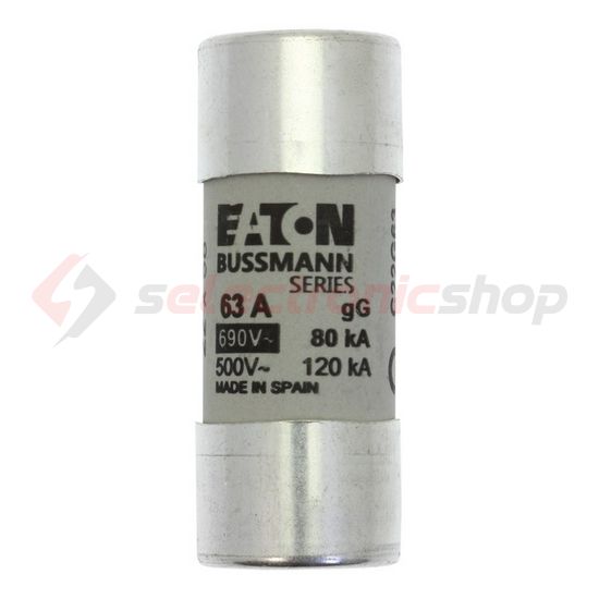 Hengeres biztosítóbetét gG gL/gG 22x58mm 63A 690V AC Bussmann EATON - C22G63