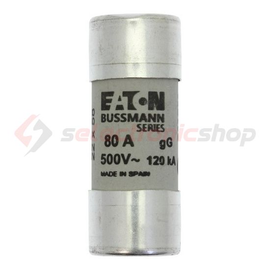 Hengeres biztosítóbetét gG gL/gG 22x58mm 80A 500V AC Bussmann EATON - C22G80