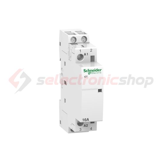 Installációs kontaktor sorolható 16A 250V AC 2-z 220V AC-műk 1mod Acti9 iCT Schneider - A9C22512