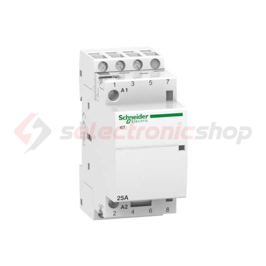 Installációs kontaktor sorolható 25A 400V AC 3-z 220-240V AC-műk 2mod Acti9 iCT Schneider - A9C20833