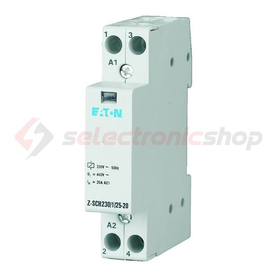 Installációs kontaktor sorolható 25A 440V AC 2-z 230V AC-műk 1mod Z-SCH230/1/25-20 EATON - 120853