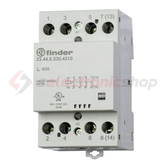 Installációs kontaktor sorolható 40A 440V AC 4-z 230V AC/DC-műk 3mod 22.44.0.230.4310 FINDER - 224402304310