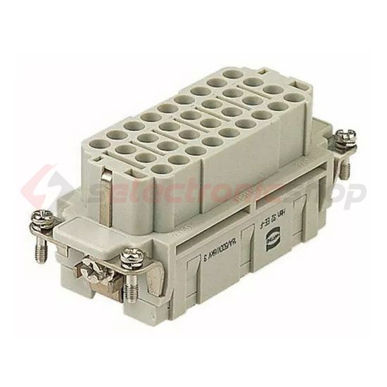 Ipari csatlakozó betét anya 32P 16A 500V krimpelt hüvely termoplaszt-betét Han 32 EE-F-C HARTING - 09320323101
