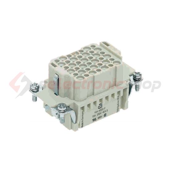 Ipari csatlakozó betét anya 42P 10A 250V krimpelt hüvely termoplaszt-betét Han 42DD-BU-C HARTING - 09160423101