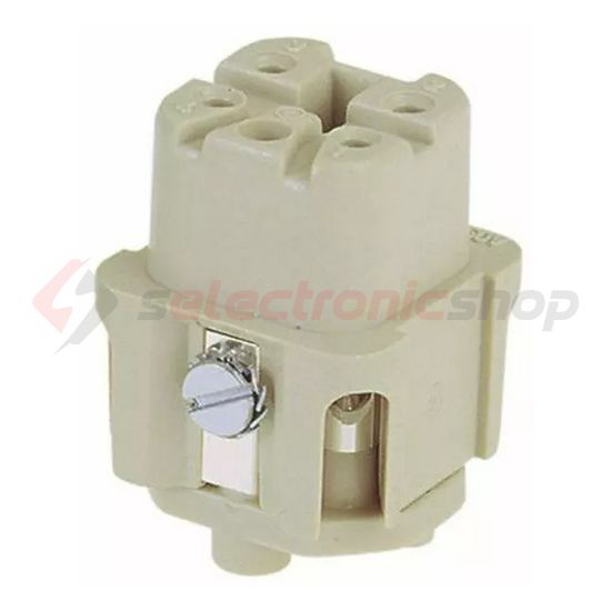 Ipari csatlakozó betét anya 4P 10A csavaros hüvely más rézötvözet-érintkező Han 4A-BU-S HARTING - 09200042711