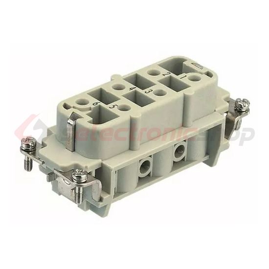 Ipari csatlakozó betét anya 6P 35A csavaros hüvely más rézötvözet-érintkező Han 6HsB-F-S HARTING - 09310062701